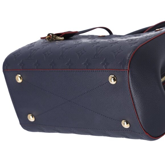 Louis Vuitton Montaigne MM Monogram Empreinte Handbag M42746 Marine Rouge - Picture 6 of 9